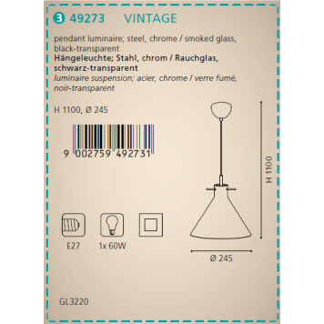 Люстра Eglo Vintage 49273-1