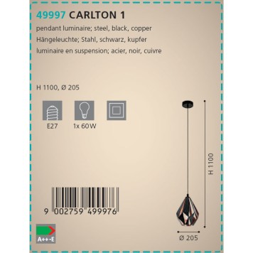 Люстра Eglo Carlton 1 49997-2