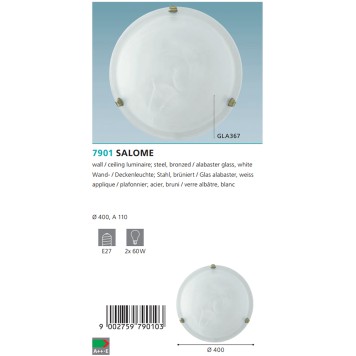 Светильник настенно-потолочный Eglo Salome 7901-2