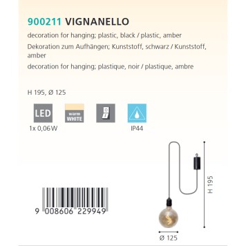 Уличный потолочный светильник Eglo Vignanello 900211-1