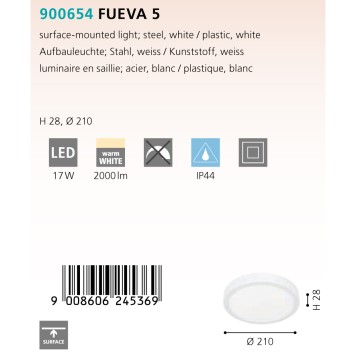 Светильник точечный Eglo Fueva 5 900654-3