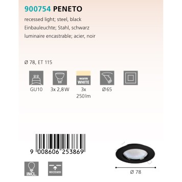 Светильник точечный Eglo Peneto 900754-4