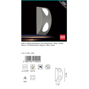 Уличный настенно-потолочный светильник Eglo Morino 91095-3