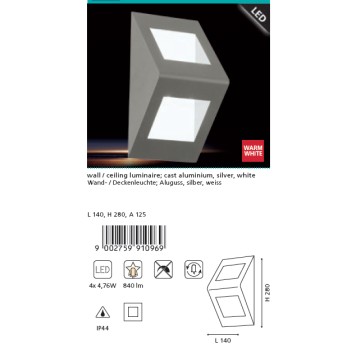 Уличный настенно-потолочный светильник Eglo Morino 91096-4