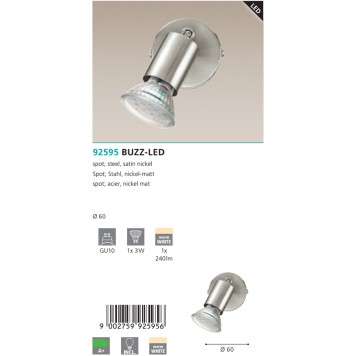 Спот Eglo Buzz-Led 92595-2