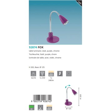 Лампа настольная Eglo Fox 92874-2