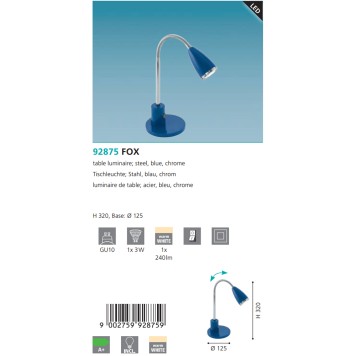 Лампа настольная Eglo Fox 92875-3