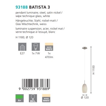 Люстра Eglo Batista 3 93188-1