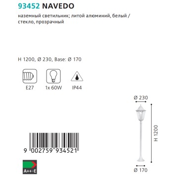 Уличный фонарь Eglo Navedo 93452-3