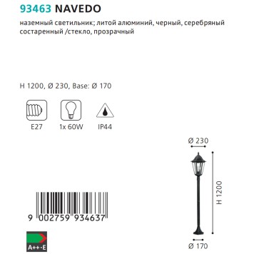 Уличный фонарь Eglo Navedo 93463-3