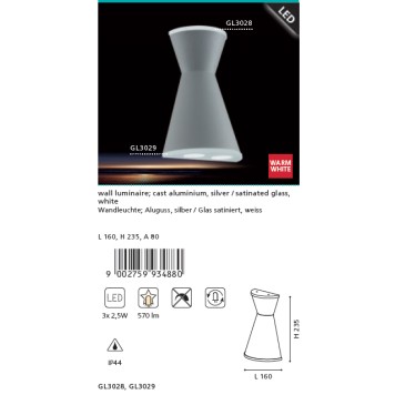 Уличный настенный светильник Eglo Morino 93488-1