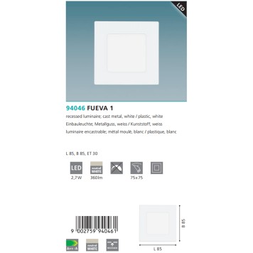 Светильник точечный Eglo Fueva 1 94046-2