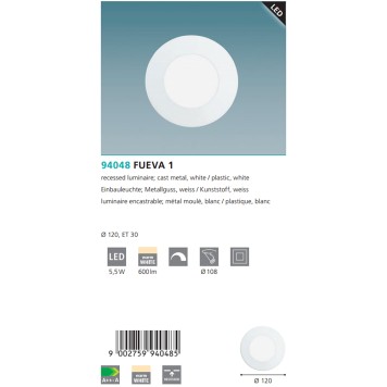 Светильник точечный Eglo Fueva 1 94048-2