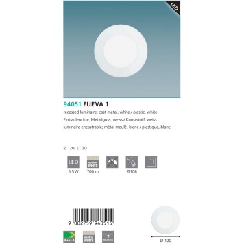 Светильник точечный Eglo Fueva 1 94051-2