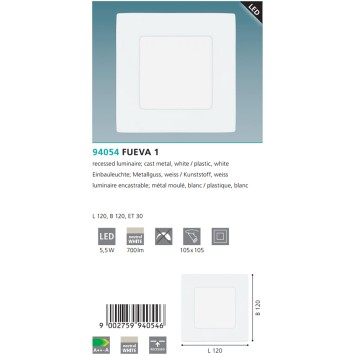 Светильник точечный Eglo Fueva 1 94054-2