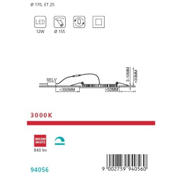 Светильник точечный Eglo Fueva 1 94056-3