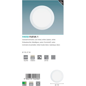 Светильник точечный Eglo Fueva 1 94058-2