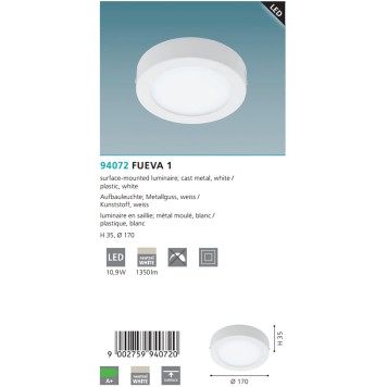 Светильник точечный Eglo Fueva 1 94072-2