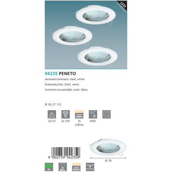 Светильник точечный Eglo Peneto 94235-2
