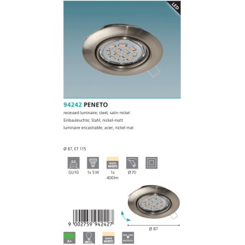 Светильник точечный Eglo Peneto 94242-2