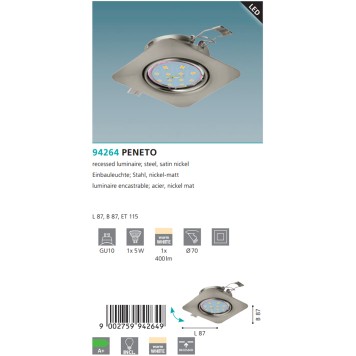 Светильник точечный Eglo Peneto 94264-2