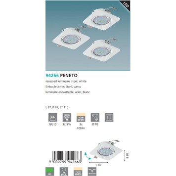 Светильник точечный Eglo Peneto 94266-2
