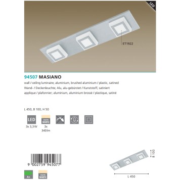 Светильник настенно-потолочный Eglo Masiano 94507-2