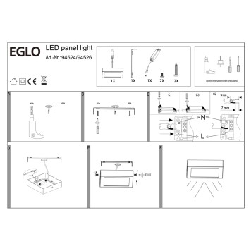 Светильник настенно-потолочный Eglo Fueva 1 94524-3