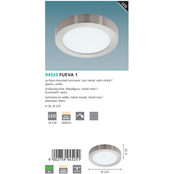 Светильник настенно-потолочный Eglo Fueva 1 94525-2