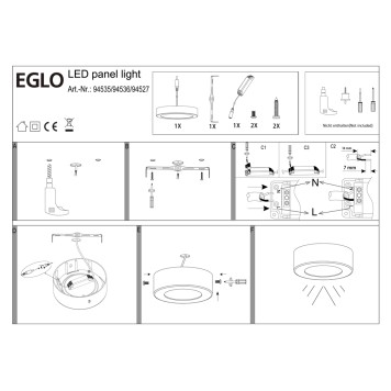 Светильник настенно-потолочный Eglo Fueva 1 94527-3