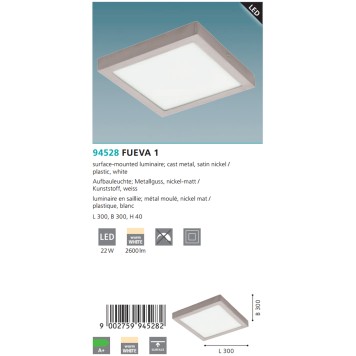 Светильник настенно-потолочный Eglo Fueva 1 94528-2