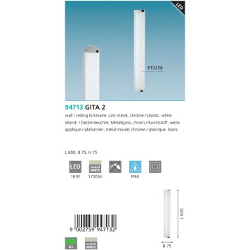 Светильник настенно-потолочный Eglo Gita 2 94713-4