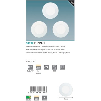 Светильник точечный Eglo Fueva 1 94732-2