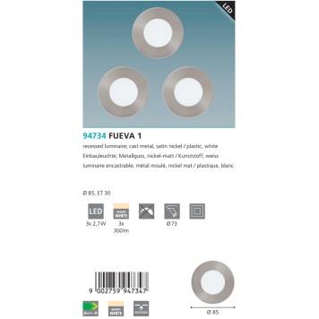 Светильник точечный Eglo Fueva 1 94734-2
