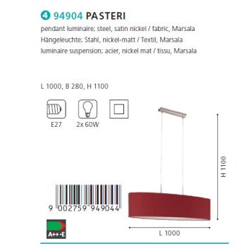 Люстра Eglo Pasteri 94904-1