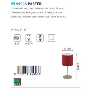Лампа настольная Eglo Pasteri 94906-1