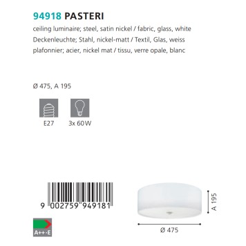 Светильник потолочный Eglo Pasteri 94918-2