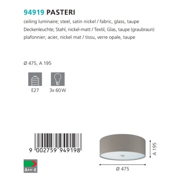 Светильник потолочный Eglo Pasteri 94919-2