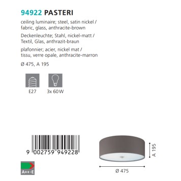Светильник потолочный Eglo Pasteri 94922-2