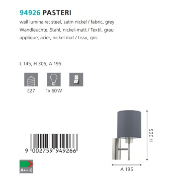 Бра Eglo Pasteri 94926-2