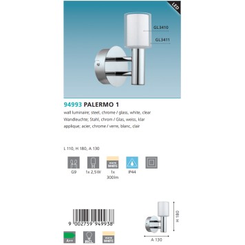 Бра Eglo Palermo 1 94993-1