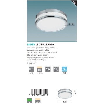 Светильник настенно-потолочный Eglo Led Palermo 94999-2