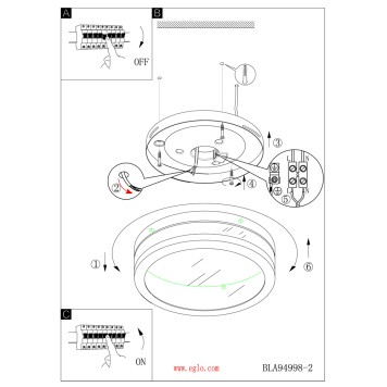 Светильник настенно-потолочный Eglo Led Palermo 94999-3