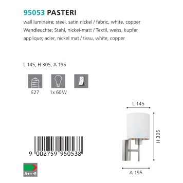 Бра Eglo Pasteri 95053-2