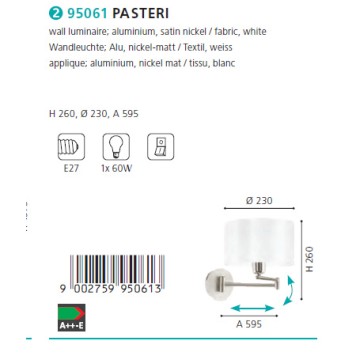 Бра Eglo Pasteri 95061-1