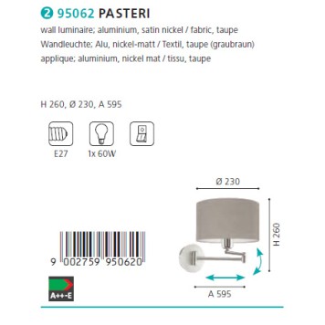 Бра Eglo Pasteri 95062-1