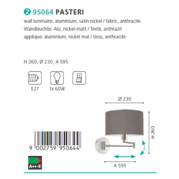 Бра Eglo Pasteri 95064-1
