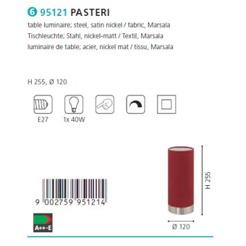 Лампа настольная Eglo Pasteri 95121-1