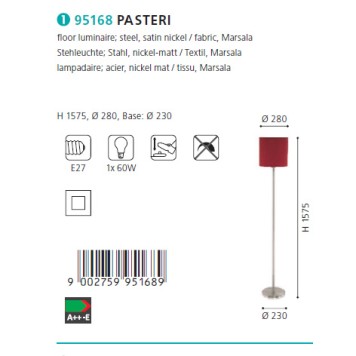 Торшер Eglo Pasteri 95168-1