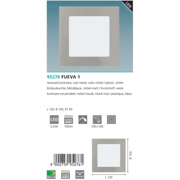 Светильник точечный Eglo Fueva 1 95276-2